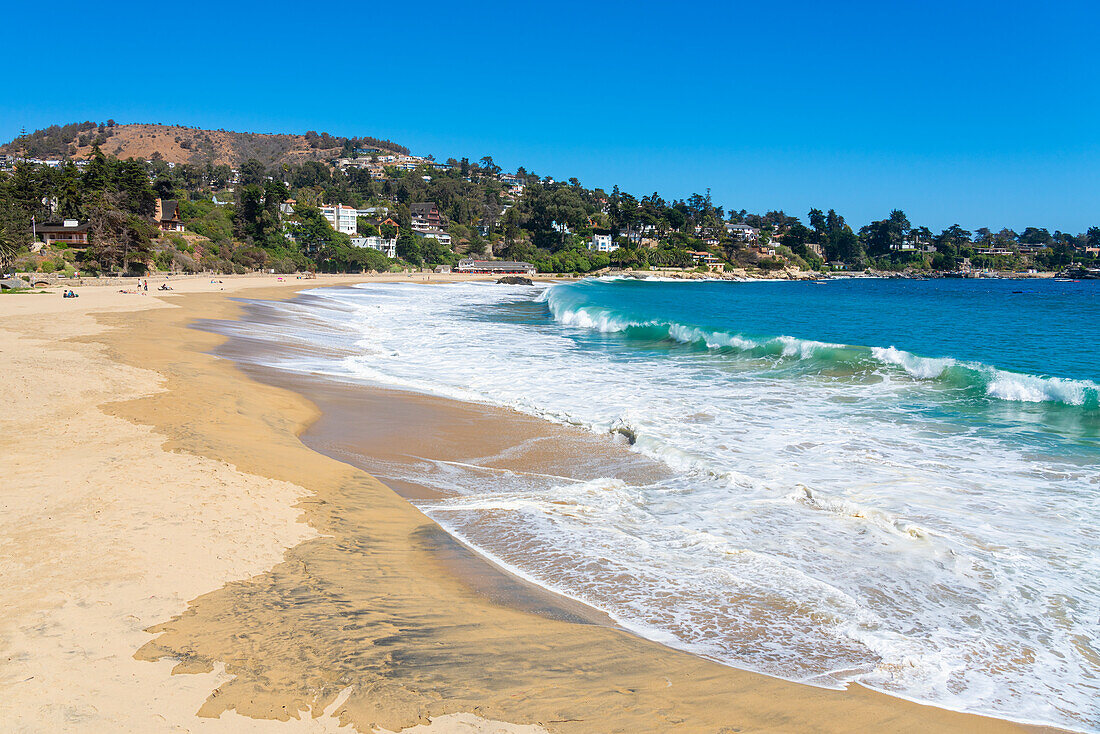 Strand von Zapallar, Zapallar, Provinz Petorca, Region Valparaiso, Chile, Südamerika