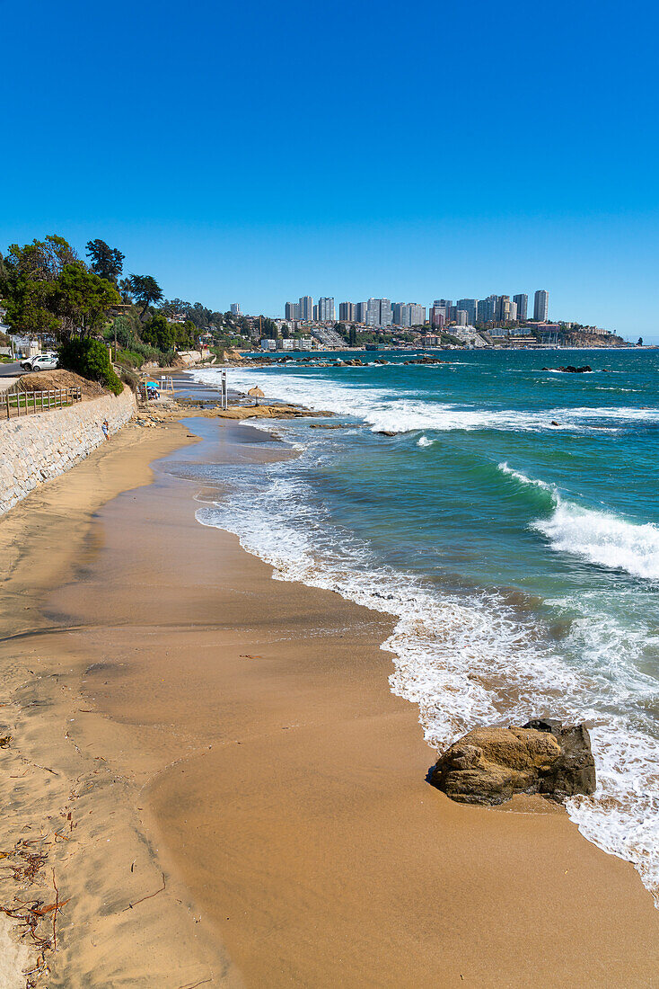 Schwarzer Strand (Playa Negra), Concon, Provinz Valparaiso, Region Valparaiso, Chile, Südamerika