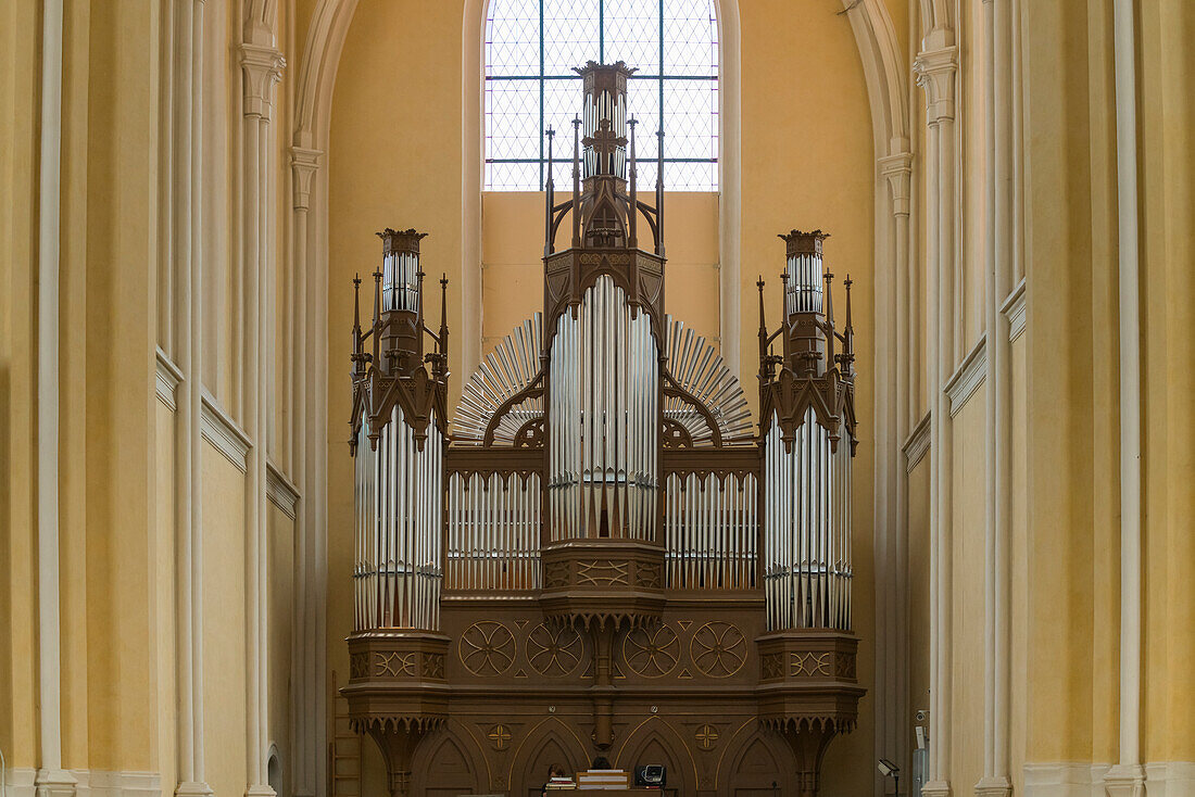 Orgel in der Kathedrale Mariä Himmelfahrt und St. Johannes der Täufer, UNESCO-Welterbe, Kutna Hora, Tschechische Republik (Tschechien), Europa