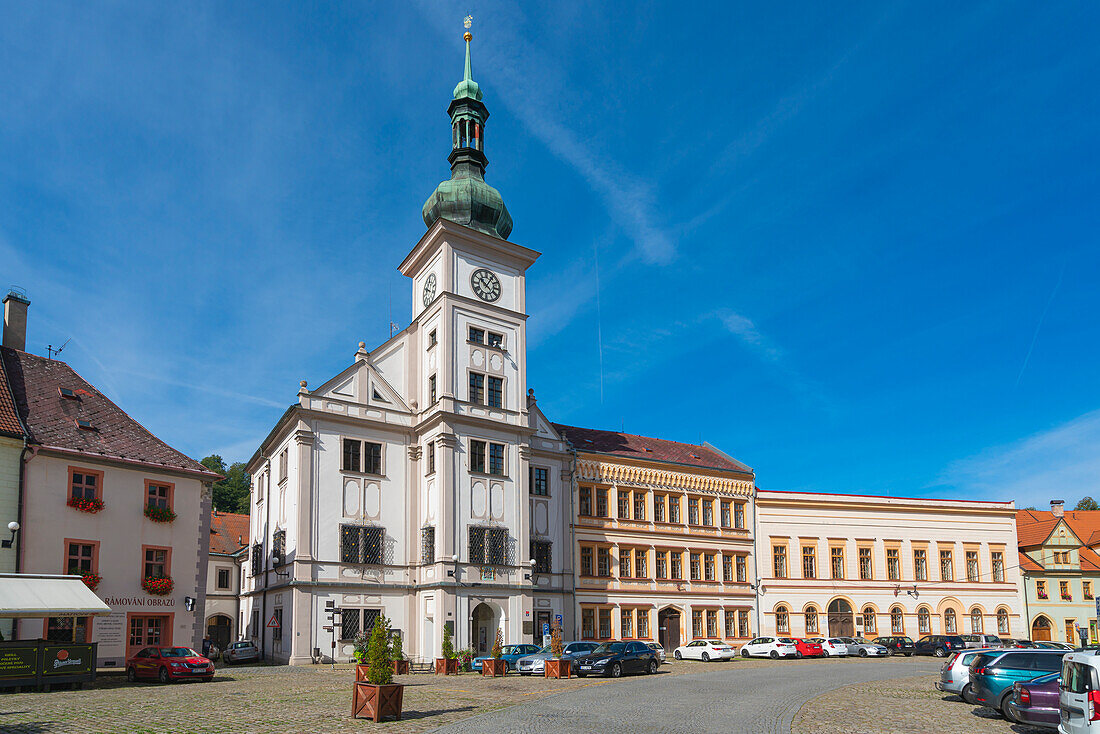 Rathaus, Marktplatz (TG Masaryk-Platz), Loket, Tschechische Republik (Tschechien), Europa