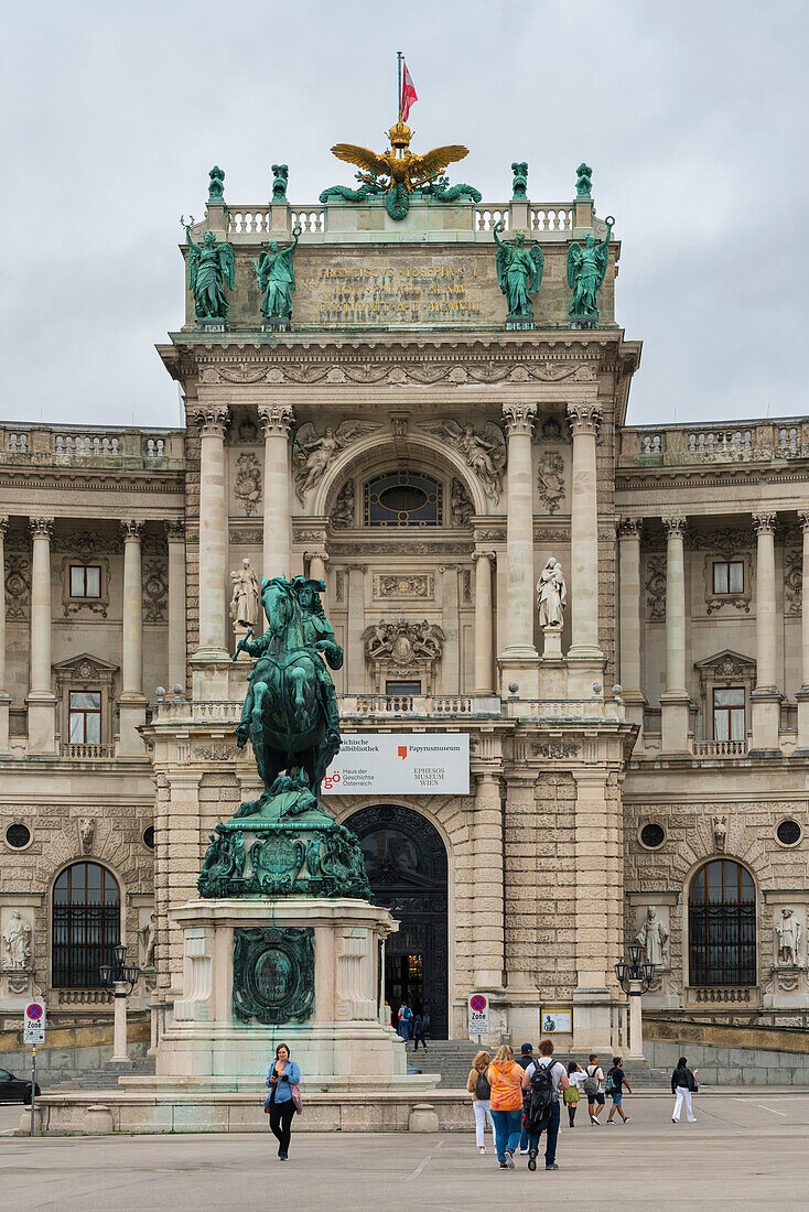 Prince Eugene monument in front of Hofburg, UNESCO World Heritage Site, Vienna, Austria, Europe