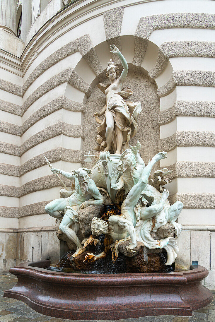 Sculpture and fountain Power at Sea (Macht Zur See) by Rudolf Weyr, Hofburg, Vienna, Austria, Europe