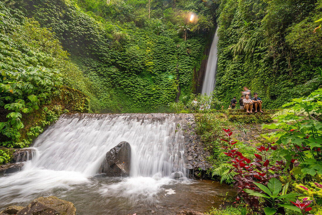 Blick auf den Melanting-Wasserfall, Kabupaten Buleleng, Gobleg, Bali, Indonesien, Südostasien, Asien