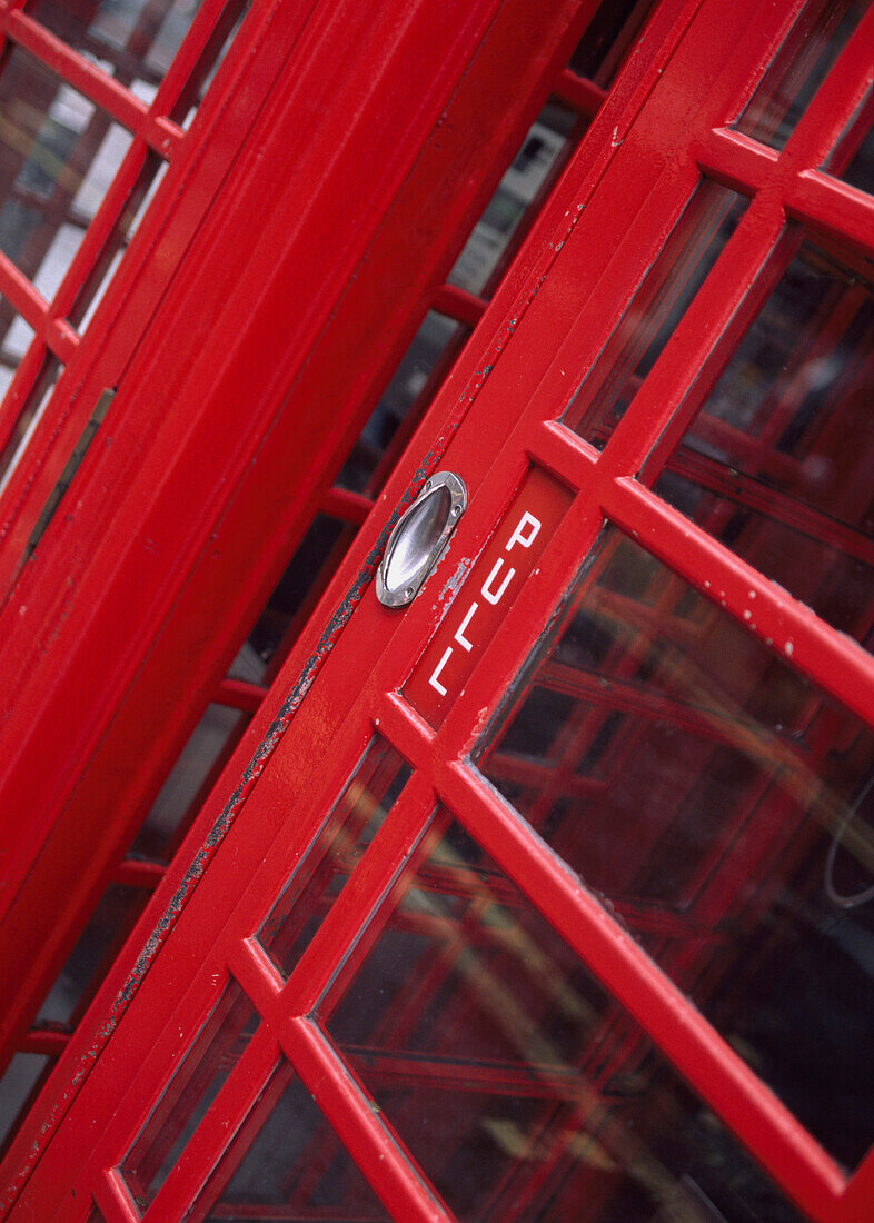 Close-Up Of Phone Box In London