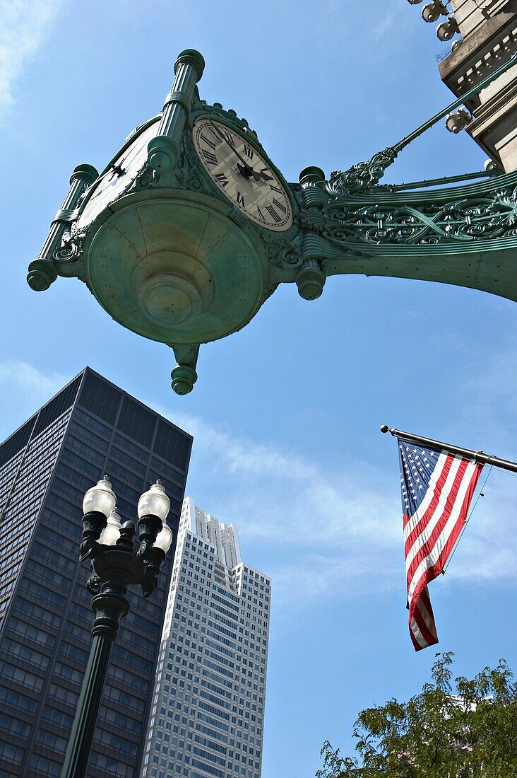 Corner Clock Outside Of Marshall Field And Company Building