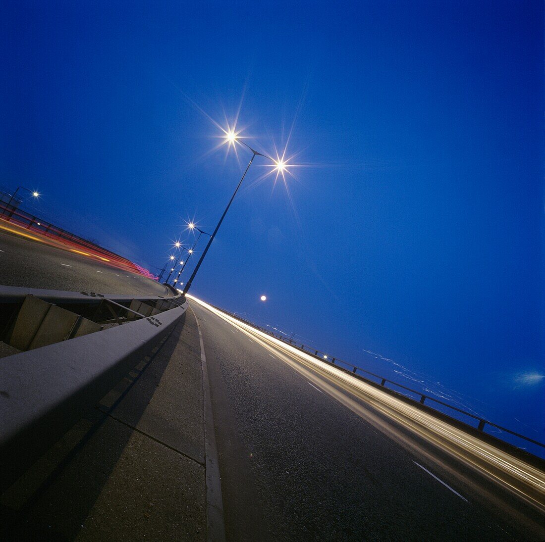 Car Tail Lights On Motorway