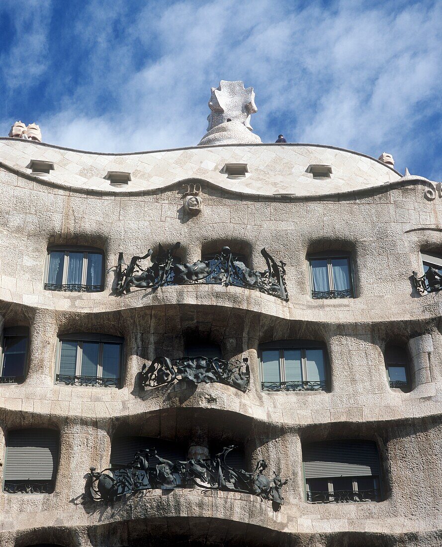 Low Angle View Of Casa Mila
