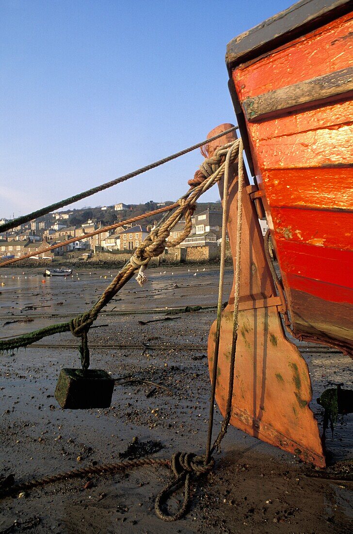 Fishing Boat Moored On Beach
