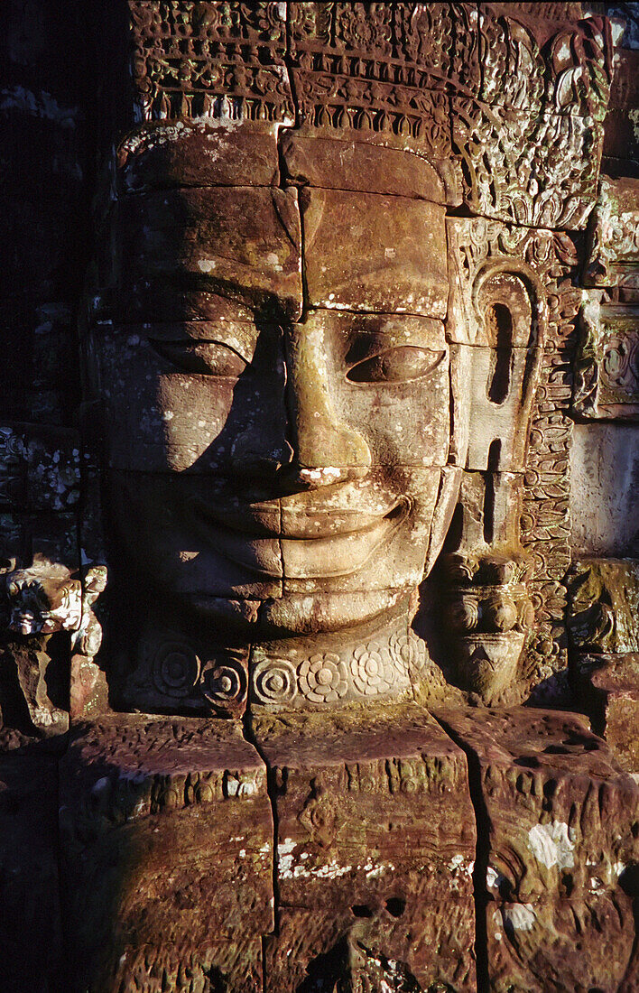 Buddha-Kopf vom Bayon-Tempel, Angkor Wat, Kambodscha