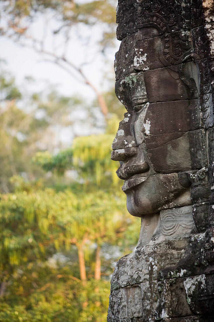 Profil der Avalokiteshvara-Statue vom Bayon-Tempel, Angkor, Siem Reap, Kambodscha