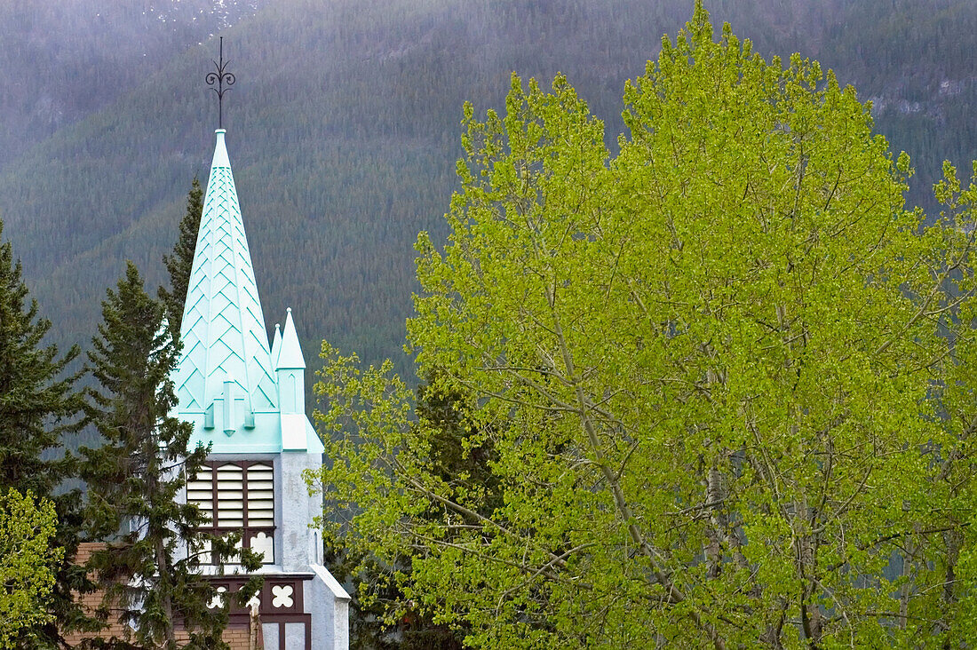 Banff Church Spire, Banff,Banff National Park,Alberta,Canada