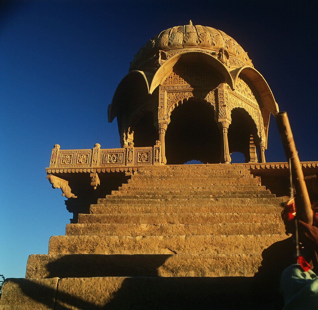 Front View Of Steps To Hindu Shrine Jaisalmer