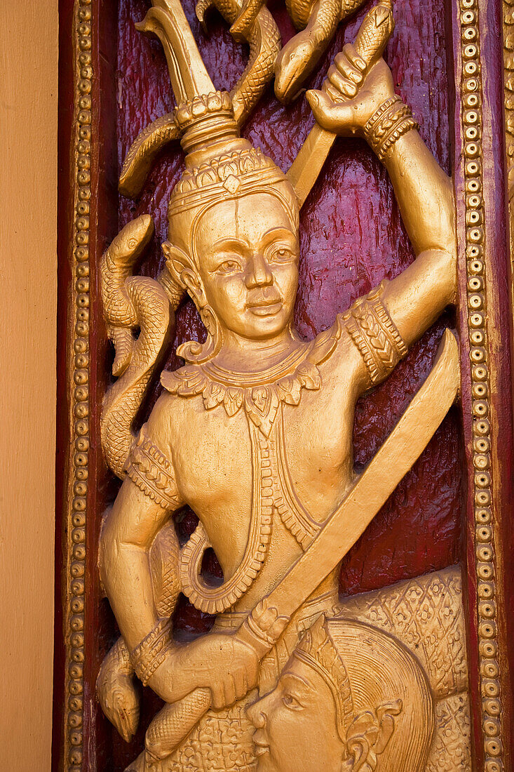 Detail Of Freize At Wat That Luang Tai, Vientiane,Laos