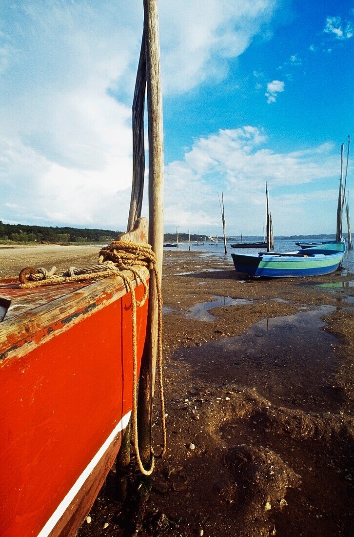 Boats At Lagoa De Obidos,Oeste Region,Portugal