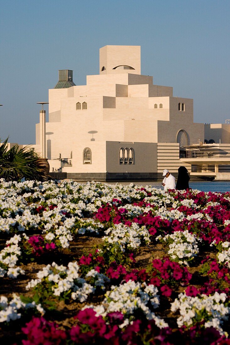 Flowerbed And Museum Of Islamic Arts, Doha,Qatar