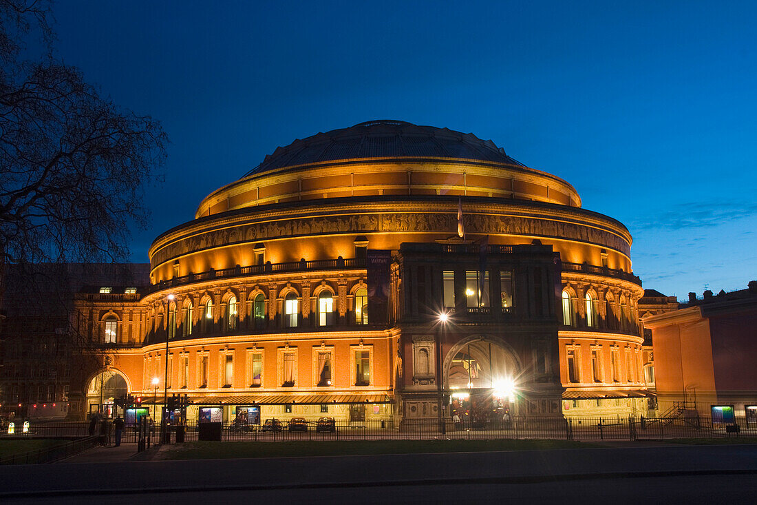 Royal Albert Hall At Dusk, London,England,Uk