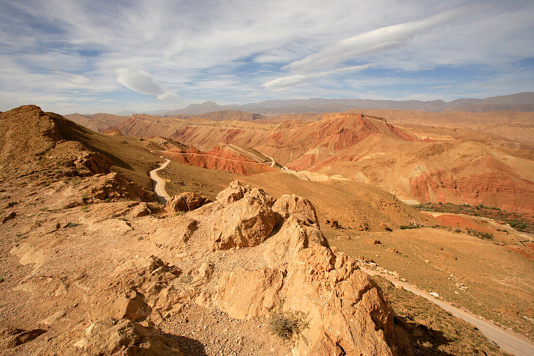 View Of Road Through Valley Of Roses, Dades Valley,Morocco