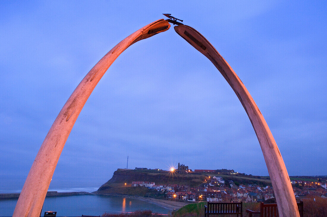 Whale Bone Arch On West Cliff, Whitby,North Yorkshire,Uk