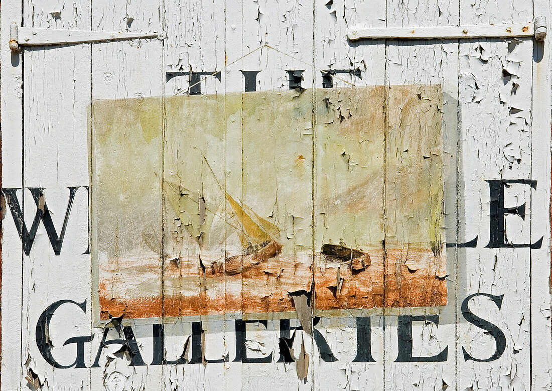 Weathered Picture On Wall, Whitstable,Kent,Uk