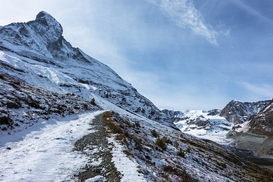 A Trail Featuring The Matterhorn, Near Zermatt; Valais, Switerzland