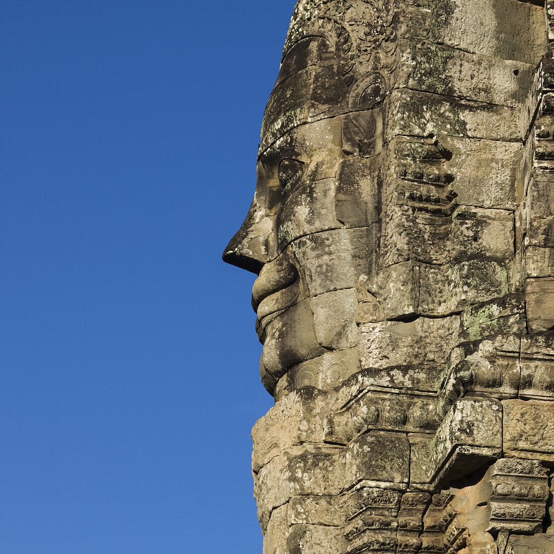 Buddhistische Statue, Bayon-Tempel, Angkor Thom; Krong Siem Reap, Provinz Siem Reap, Kambodscha.