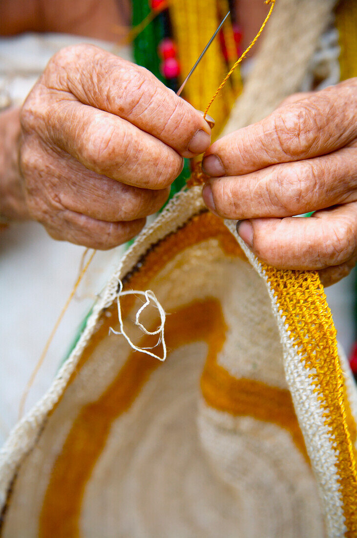 Kogui woman Weaving; Colombia