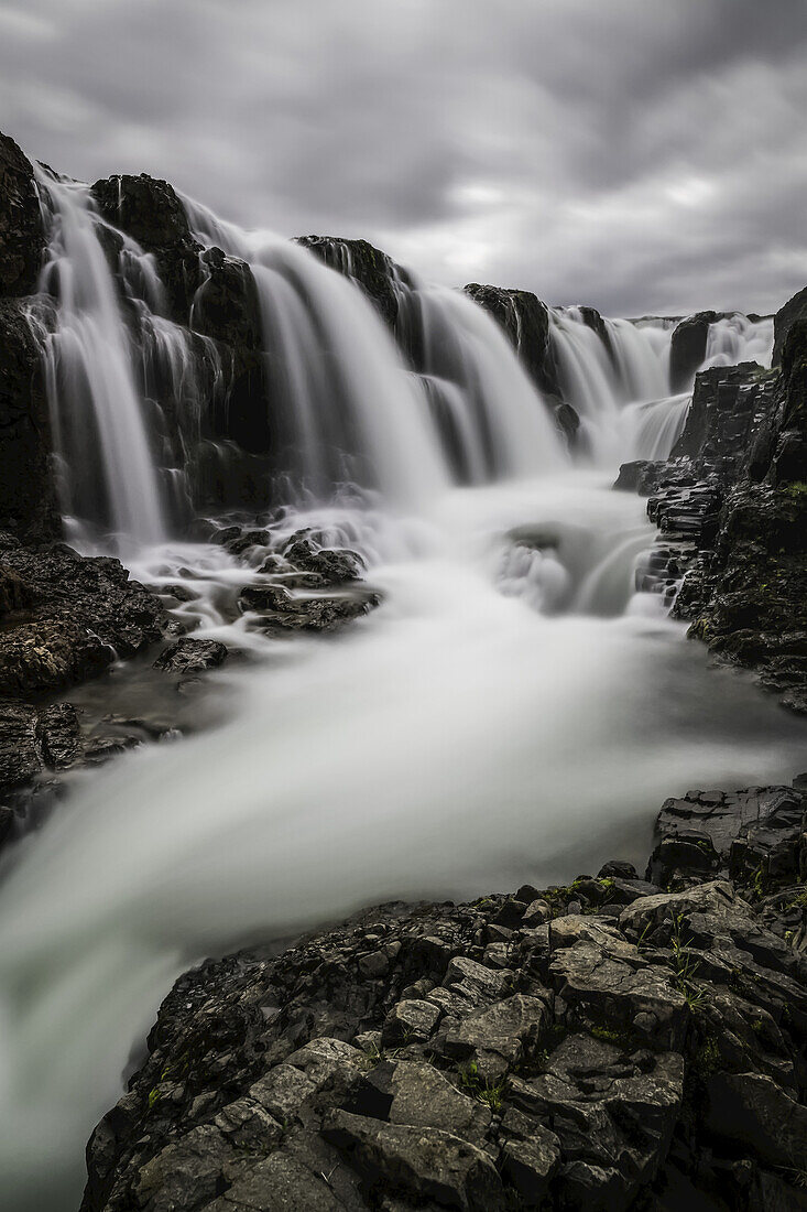 Small waterfall in the rural area of North Iceland; Iceland