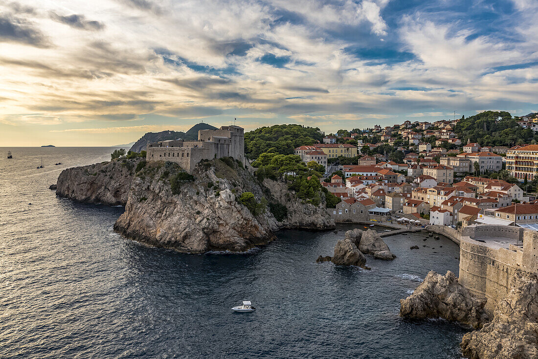 View of Fort Lovrjenac at sunset; Dubrovnik, Dubrovnik-Neretva County, Croatia