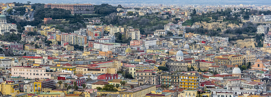 Panoramic view of the city of Naples from Castel Sant'Elmo; Naples, Italy