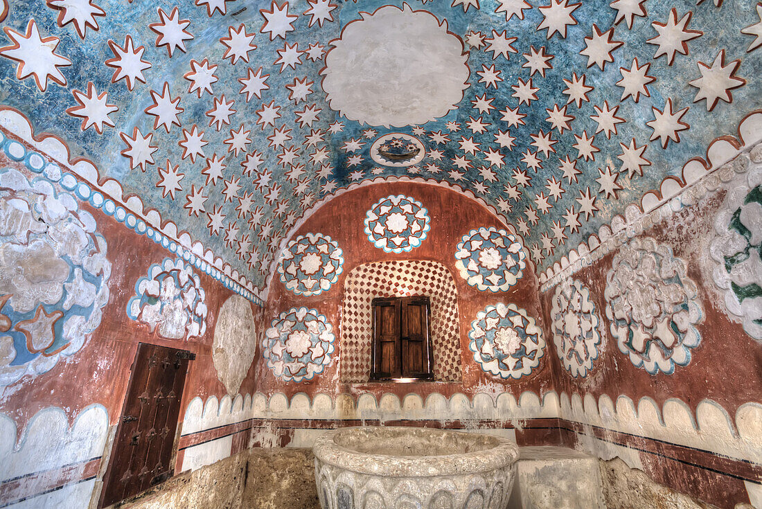 Interior, Ex-Convent of Santo Domingo, founded in 1646; Uayma, Yucatan, Mexico