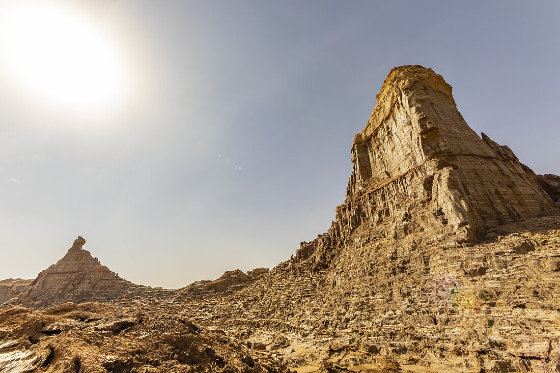 Canyon made of salt (mainly sodium chloride, potassium and magnesium), Danakil Depression; Dallol, Afar Region, Ethiopia