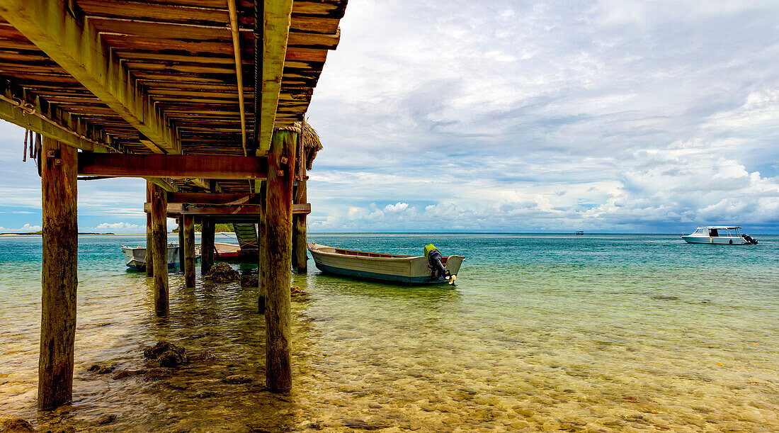 Pier off Malolo Island into the South Pacific Ocean; Malolo Island, Fiji