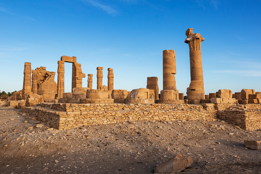 Tempel von Soleb, erbaut von Amenhotep III. im 14. Jahrhundert v. Chr.; Soleb, Nördliche Staaten, Sudan.