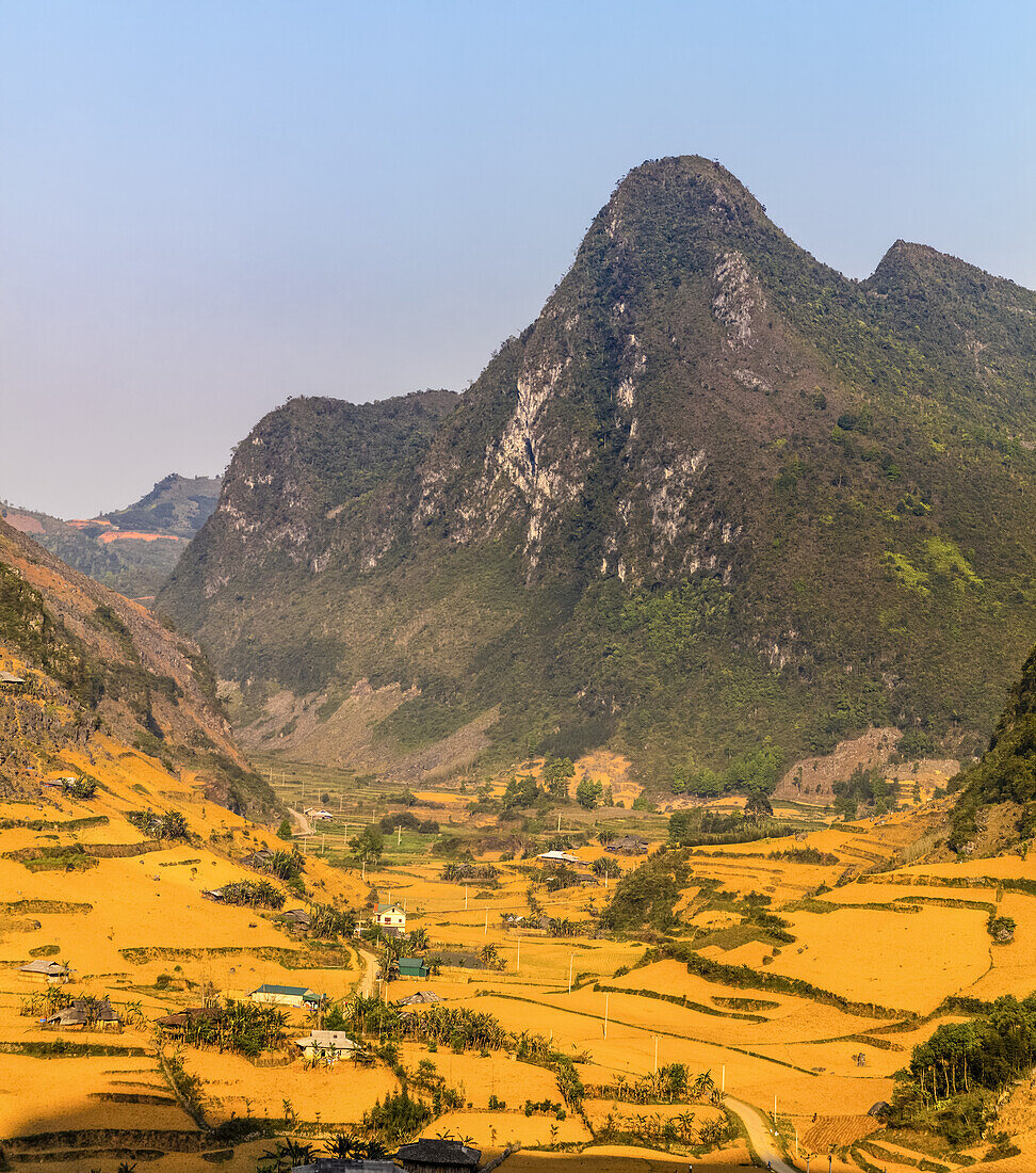 Rice terraces, fields and mountains in Cao Bang; Cao Bang Province, Vietnam