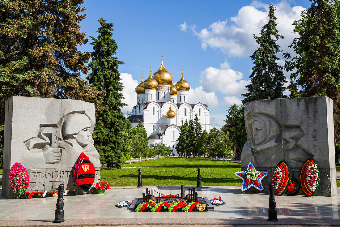 War Memorial with Eternal Flame, Assumption Cathedral; Yaroslavl, Yaroslavl Oblast, Russia