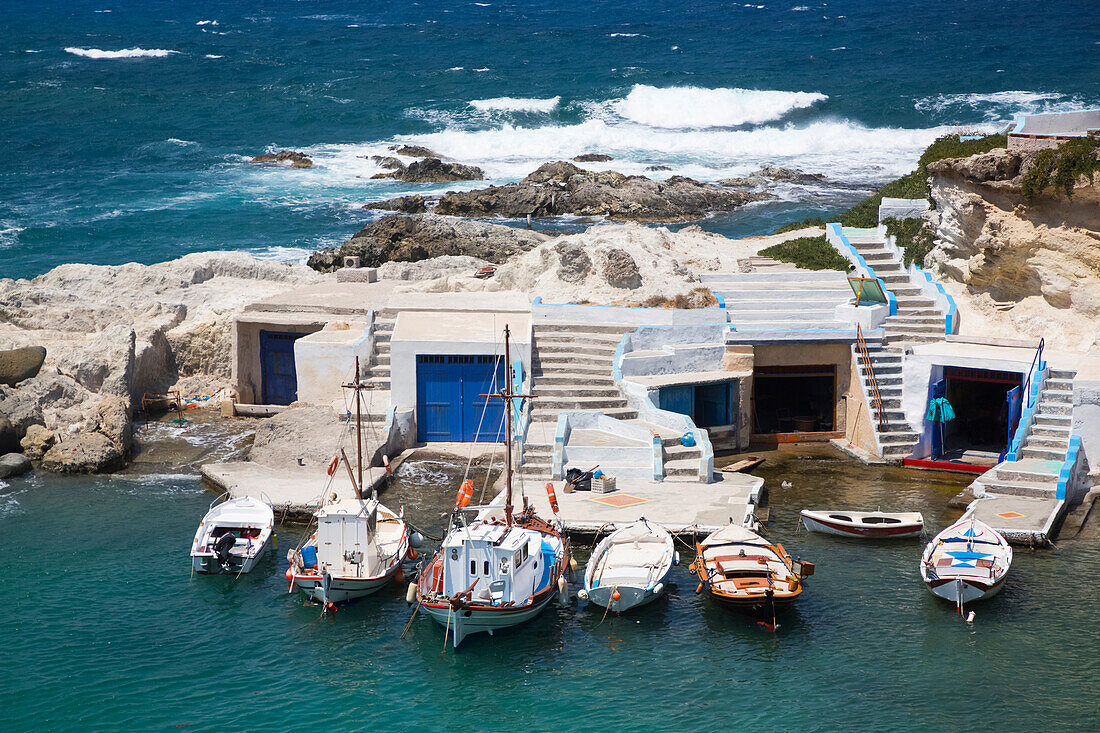 Harbour; Mandrakia Village, Milos Island, Cyclades, Greece