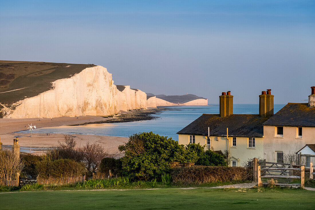 Seven Sisters, chalk cliffs in the English Channel; Sussex, England