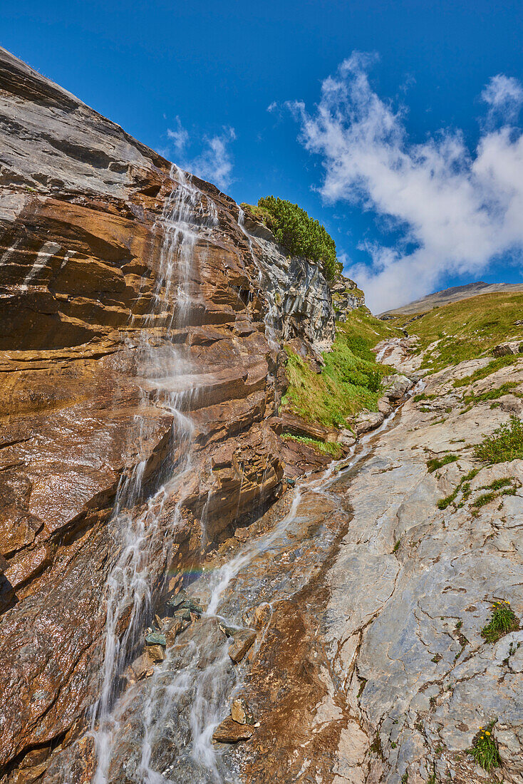 Waterfall at the Hochalpenstraße (Hochalpenstrasse) near Kaiser-Franz-Josefs-Höhe; Kärnten (Carinthia), Austria