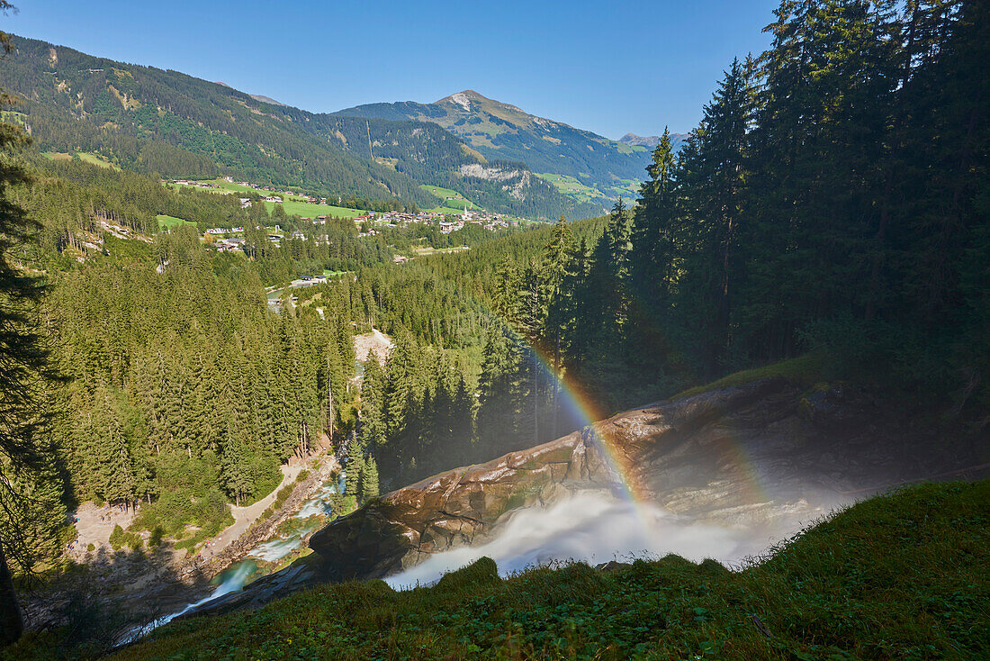 Rainbow at the Krimml Waterfalls; Salzburg State, Austria