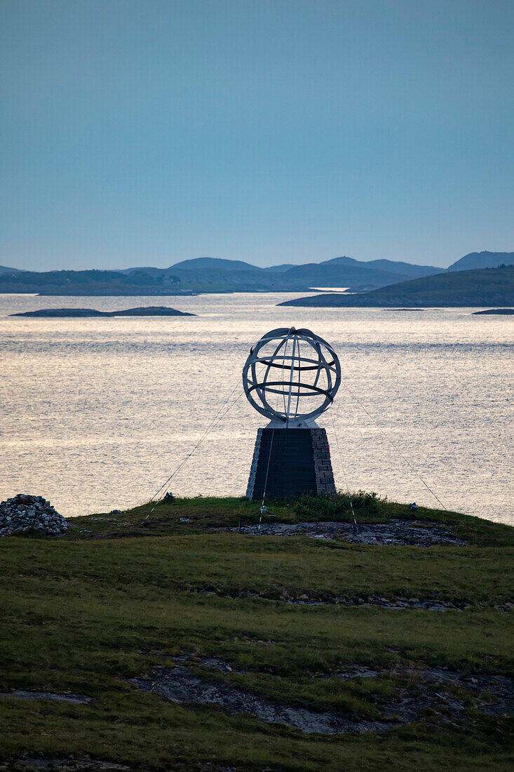 Monument to indicate latitude line of the Arctic Circle, Norway