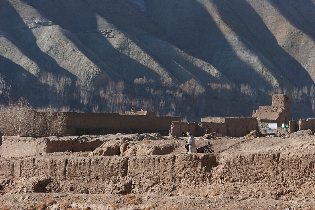 Lehm-Gebäude in Bamiyan, Provinz Bamian, Afghanistan