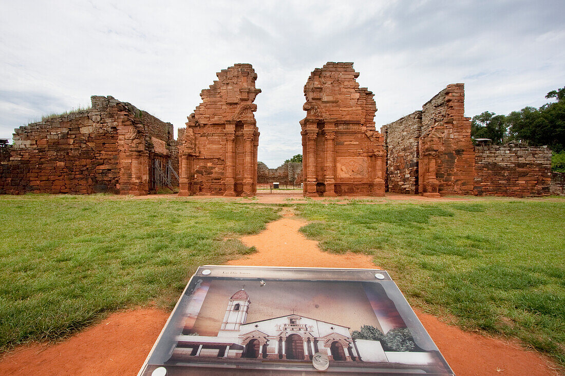 Ruins of the San Ignacio Mini Guarani Jesuit Mission that were cleared from the jungle, San Ignacio, Misiones, Argentina