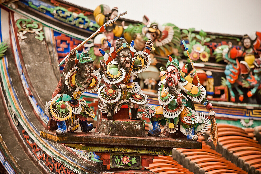 Buddhist Temple Decorations In Chinatown; Melaka Malaysia