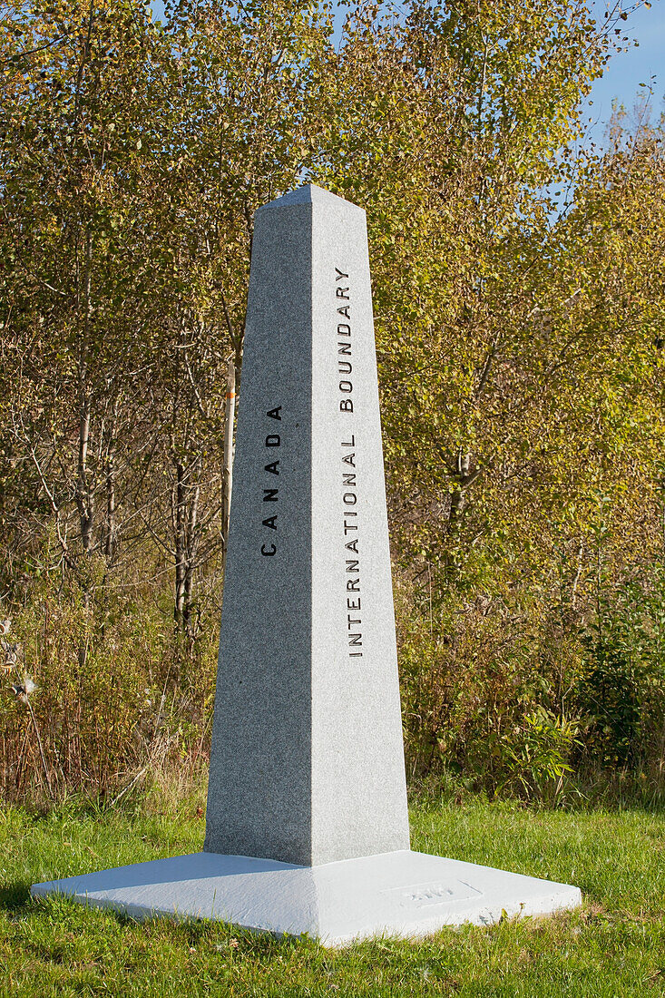 Border Crossing Marker; Abercorn Quebec Canada