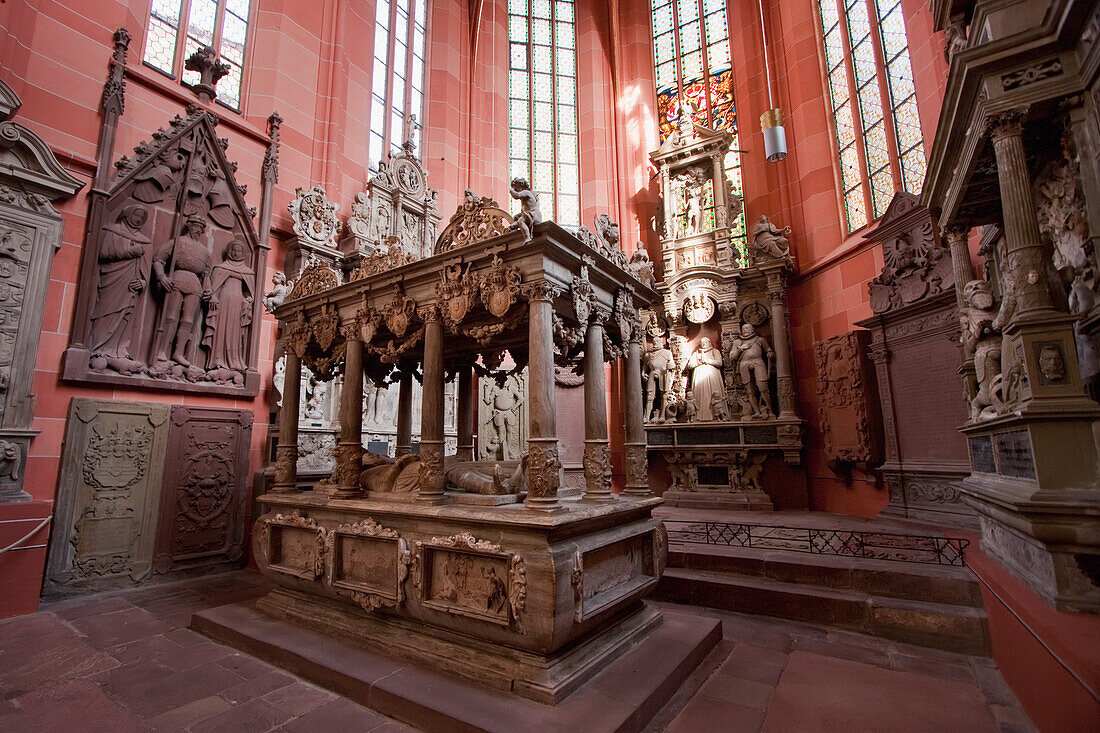 Tomb Of Count Ludwig I Of Loewenstein-Wertheim And Countess Anna In The Collegiate Church At Wertheim Am Main, Baden-Wurttemberg, Germany