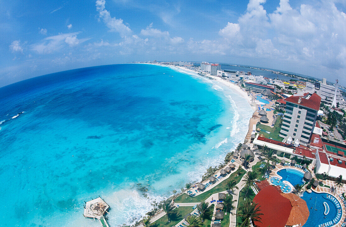 Mexiko, Halbinsel Yucatan, Strände und Resorts; Cancun.