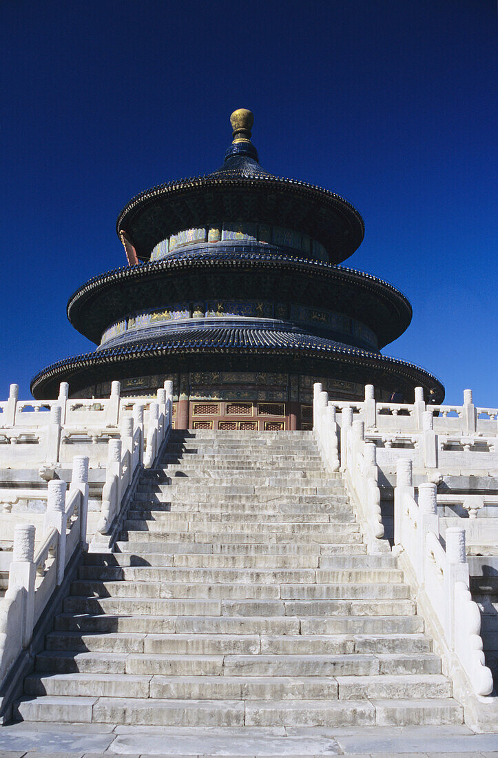 China, Beijing, Temple Of Heaven, View Of Stairs