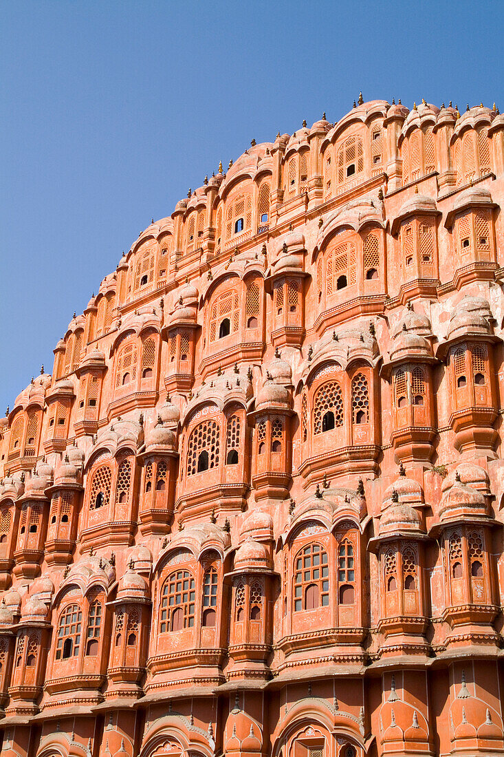 Indien, Rajasthan, Windpalast im Stadtzentrum von Pink City; Jaipur
