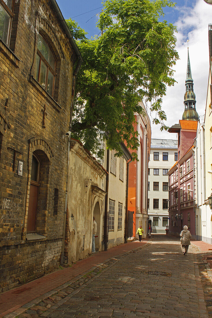 Straße in der Altstadt; Riga Lettland