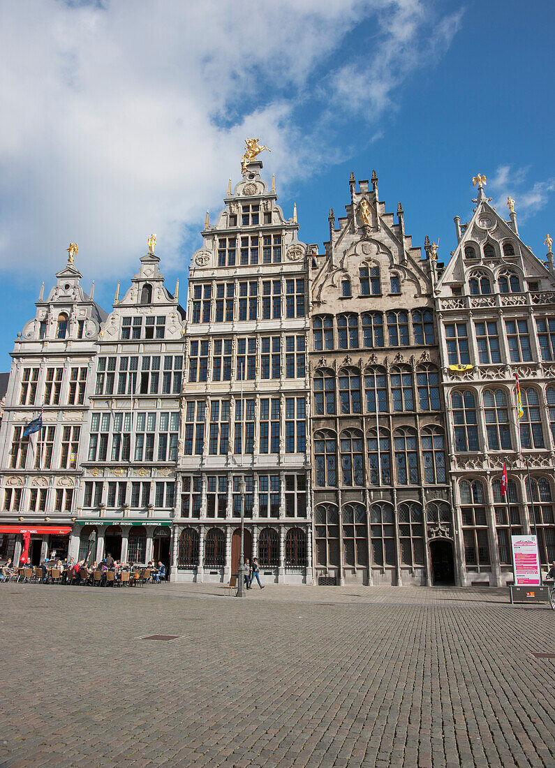 16Th Century Guildhouses At The Grote Market; Antwerp Flanders Belgium